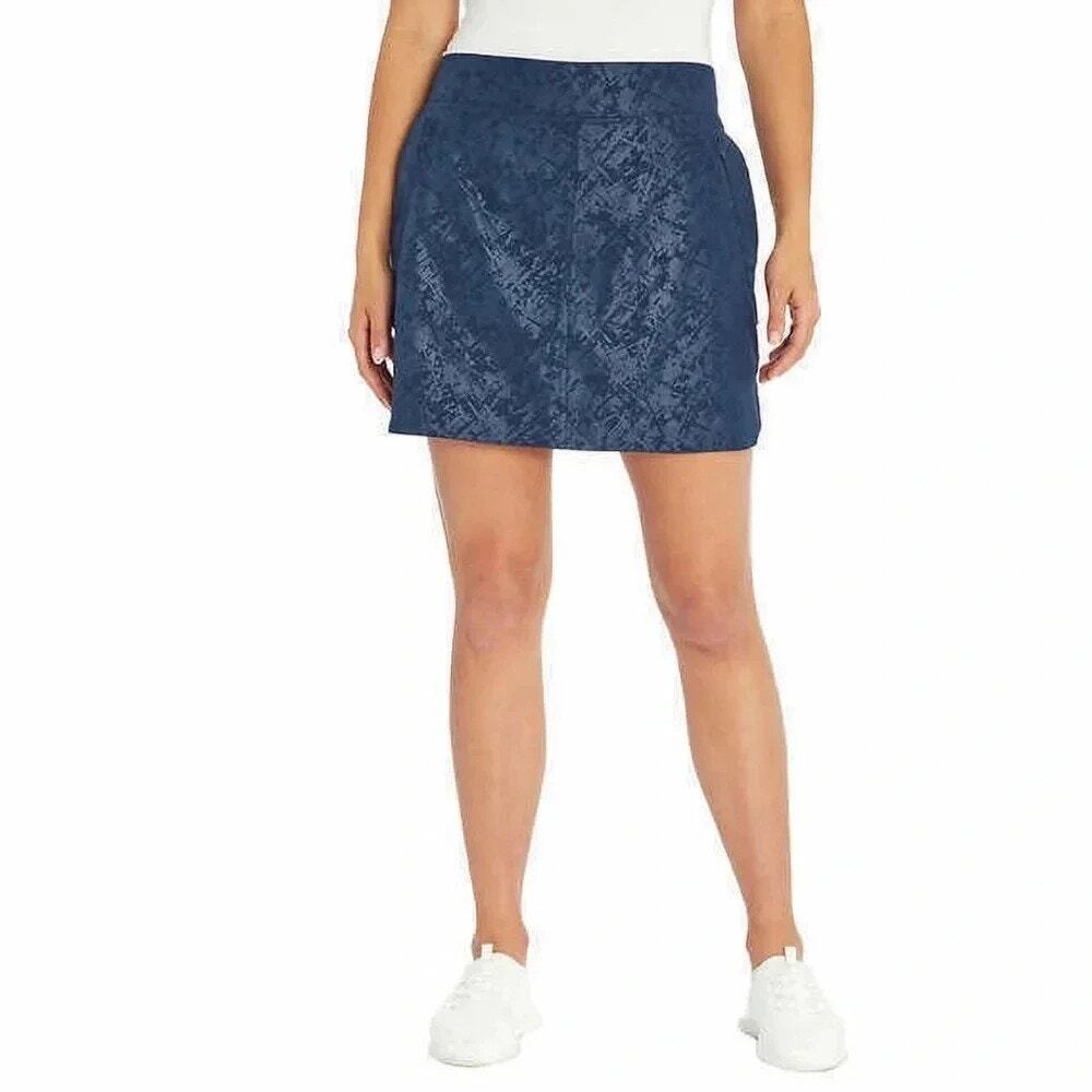 Orvis Ladies Navy Shattered Embossed Print Travel Outdoor Skort Women's Small
